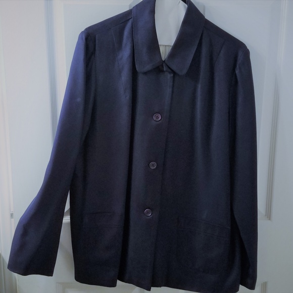 Women's 3 piece Navy Serge Pant Suit L - Picture 2 of 8